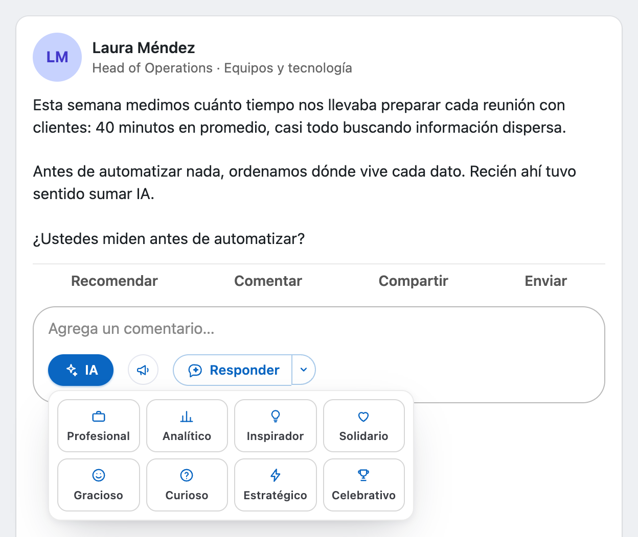 Ocho estilos a un clic